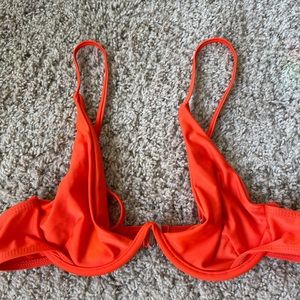 Orange underwire bikini top